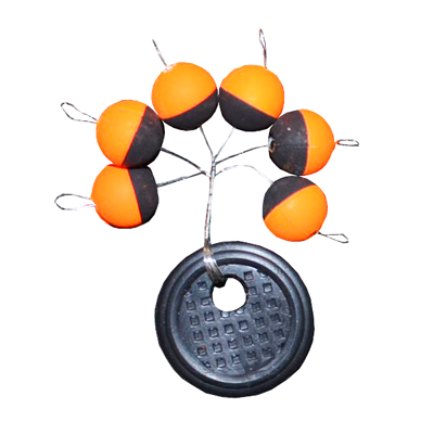 Guide Fil Truite Autobloquant Rigostop Fiquet Pêche Orange/Noir